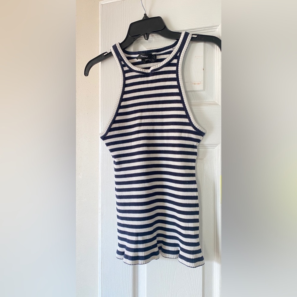 Theory Navy Blue/White Top